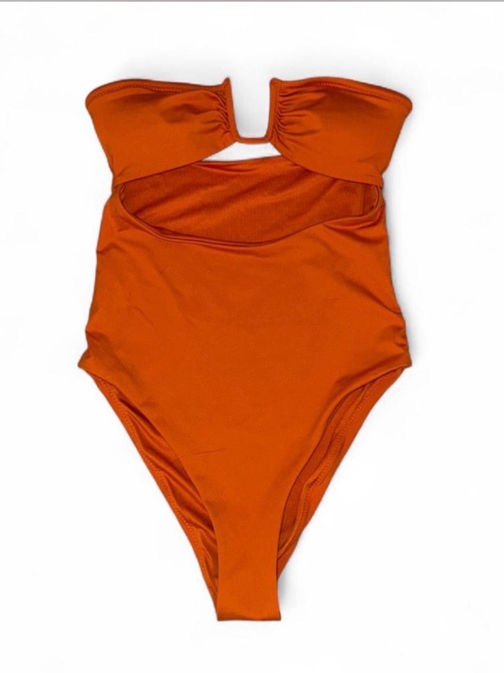 Zara Orange Bandeau One-Piece Swimsuit Size Small